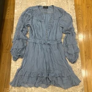 Light blue topples Paris tiered mini dress